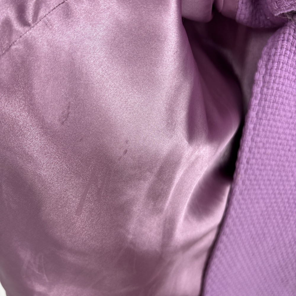Y2K Marvin Richards Elegant Lavender Tweed Wool Blend‎ Dress Coat Fur Trim XS - Picture 12 of 15